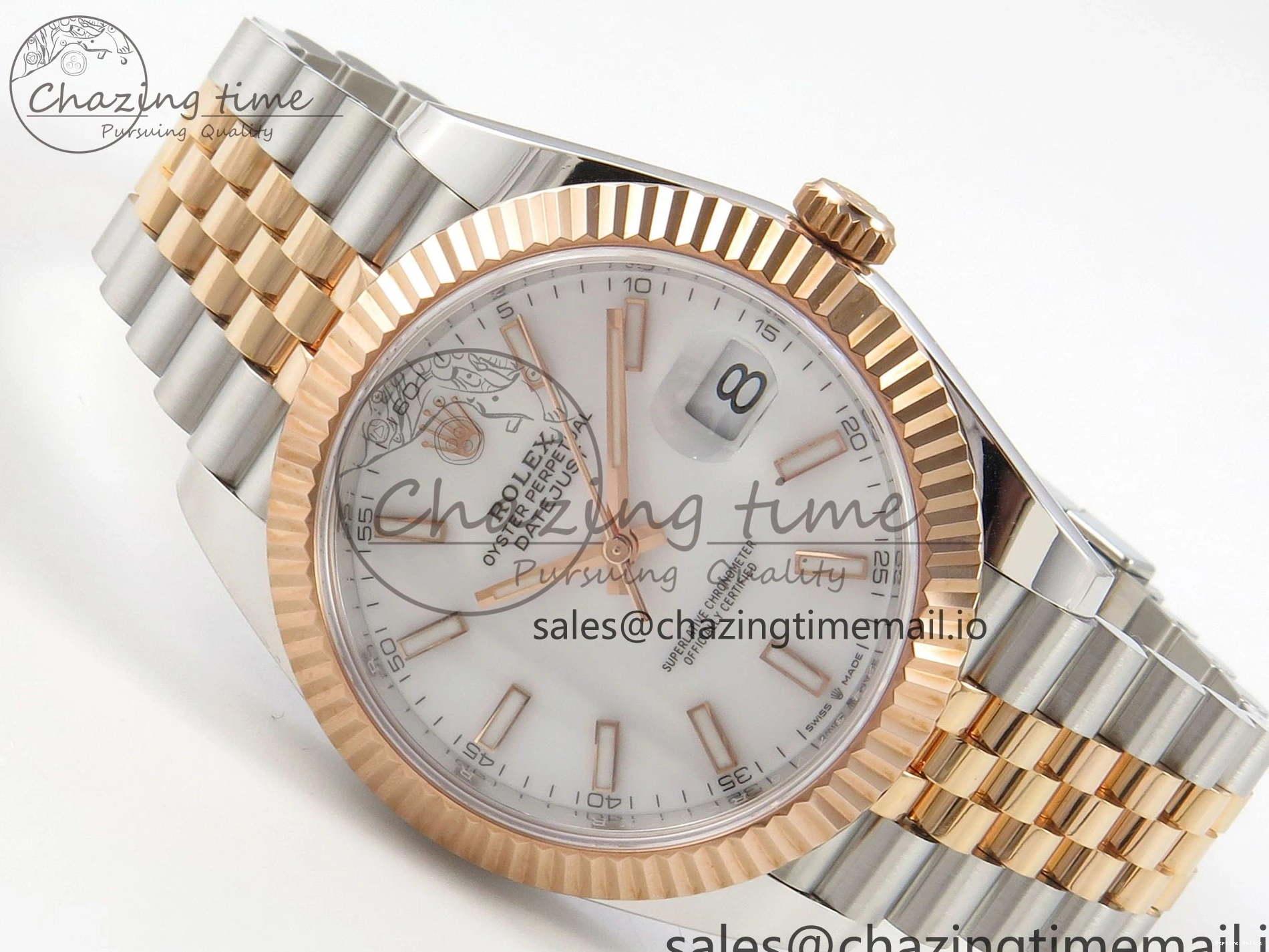 0520 DateJust 41 126331 SS RG ARF 1:1 Best Edition White Stick Dial on Jubilee Bracelet SH3235 (Weighted) StreetReady 199